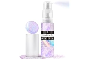 Iridescent Edible Glitter Spray - 3/4oz Luster Dust Edible Food Grade Glitter Shimmer Dust Powder for Cocktails, Drinks, Cake