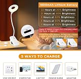 Akynite 3W Rechargeable Clip Lamp with Type C Charge 5 Color 5 Brightness view 3