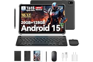 Tablet 2025 Latest 10.1 inch Android 15 Tablet with T615 Octa-core Processor, 20GB+128GB Storage, Gaming Tablets with Gemini-