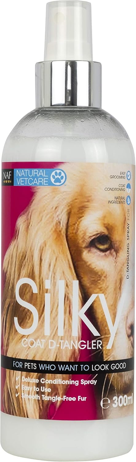 Natural VetCare Silky Detangling & Conditioning Spray for Dogs 300ml, Leave-In Grooming Spray, Softens