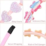 DRESHOW 6 Pack Girls Glitter Bow Headbands Heart Star Toddler Teen Hairband view 2