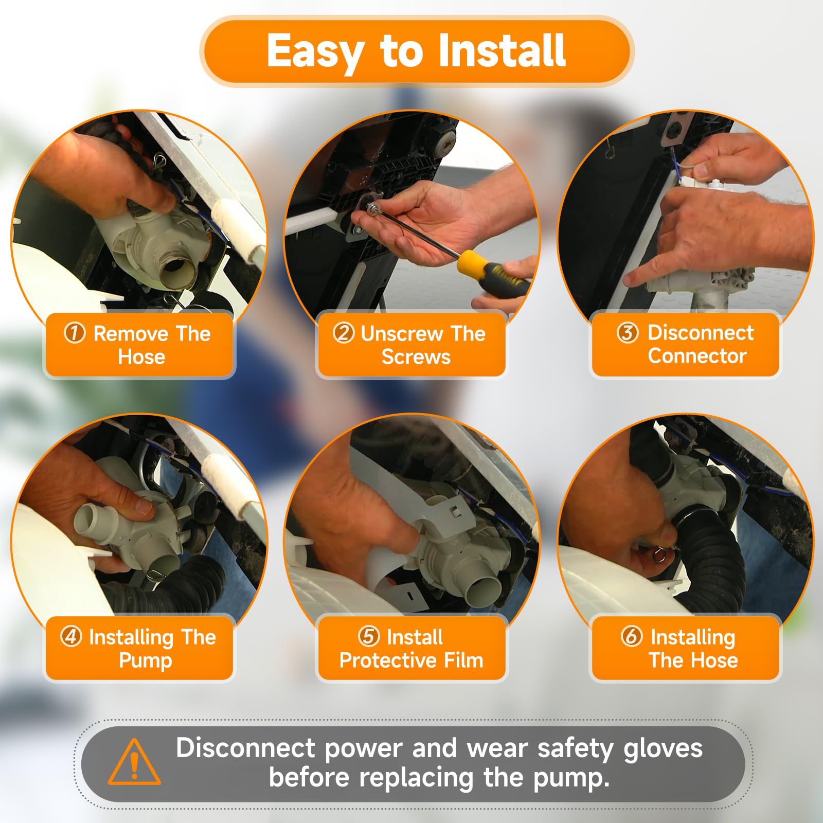 DP040-012 4681EA1007A Drain Pump (OEM) Replacement for LG Washer Drain Pump, Replace 5859EA1004F 5859EA1004P 5859EA1004G WH23X10020, Fits for WT1101CW WT1201CV WT1201CW WT4870CW WT1501CW 79631513210