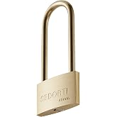 SEDORTI Weather Proof Lock, Solid Brass Padlock with Brass Long Shackle, 1-1/2" Wide, Light Duty Small Marine Grade Padlock