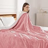 Electric Throw Blanket Heated Throw - 50''x60'' Pink Heated Throw Blanket with Plush Flannel and Soft Sherpa, Small Heating Blanket for Sofa, Ideal Winter Gifts for Grandma, ETL & FCC Certified
