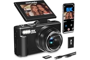 Yatao Digital Camera, 5K 75MP Cameras for Photography with WiFi & 64GB TF Card, Autofoucs Vlogging Camera for YouTube with 18