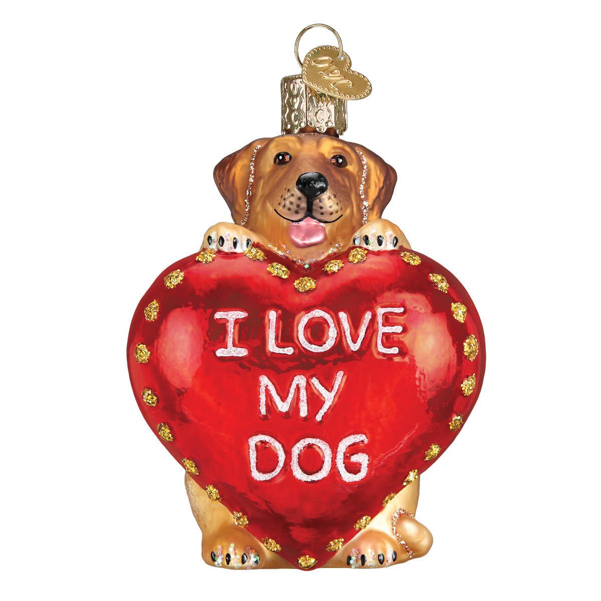 Old World Christmas Ornaments: Pet Lovers Glass Blown Ornaments for Christmas Tree, My Dog, 3x3 (30052)