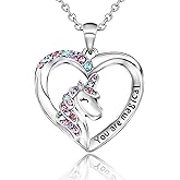 Shonyin Unicorn Gifts, Girls Valentines Gifts, Unicorn Necklace for Daughter Granddaughter Niece