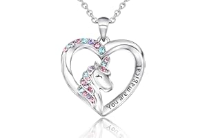 Shonyin Unicorn Gifts, Girls Valentines Gifts, Unicorn Necklace for Daughter Granddaughter Niece