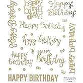 Gold Foil Script Happy Birthday Stickers