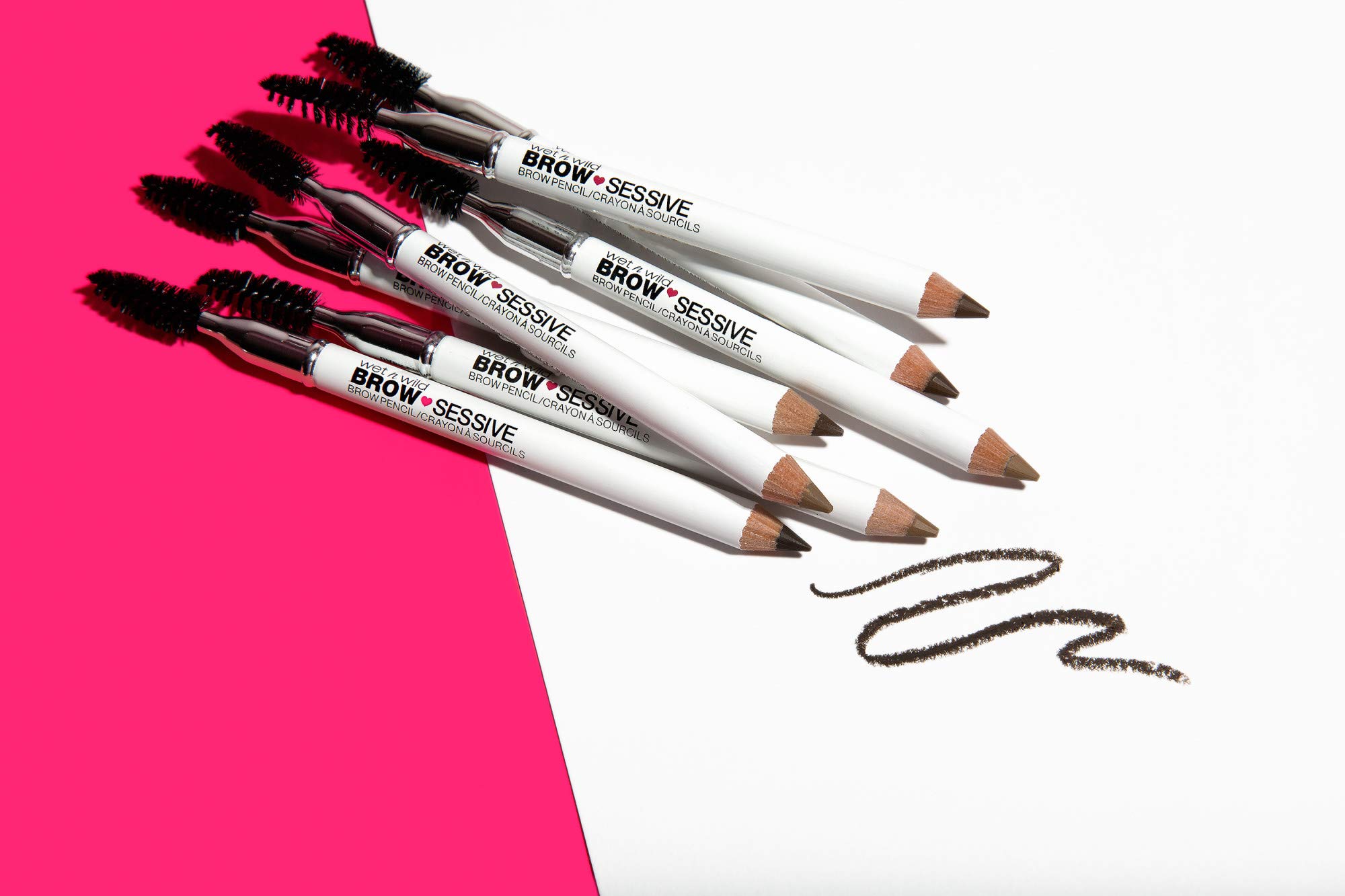wet n wild Brow-Sessive Brow Pencil, Ultra-Precise Dual Ended Spoolie Brush for Perfect Buildable Blendable Shaping, Natural Lasting Shades for Every Brow, Cruelty-Free & Vegan- Medium Brown(Packaged)