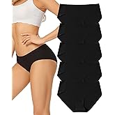 voenxe Women Seamless Hipster Underwear,Breathable Ladies Panties Bikini,No Show Briefs,Comfortable Undies for Women 5-Pack