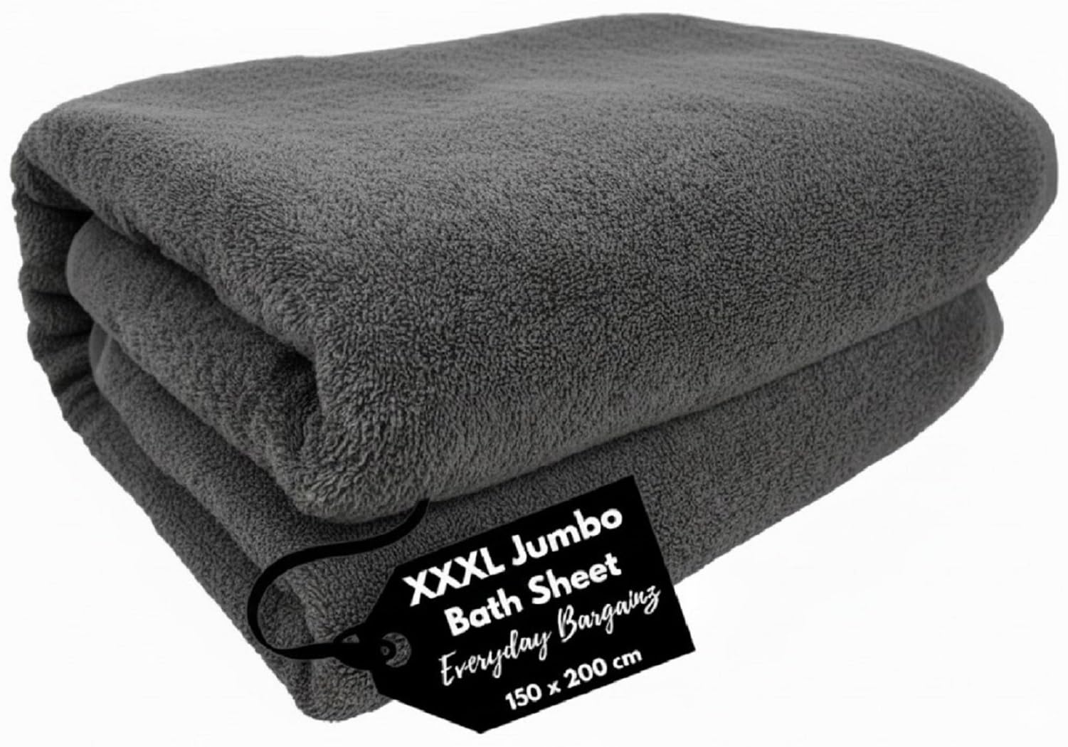 EDB Super Jumbo XXXL Luxury Bath Sheet Huge Massive 150 x 200 cm – Ultra Soft 100% Egyptian Cotton – Highly Absorbent Quick Dry Extra Large Bath Towel Oversized Towels 600-GSM (Charcoal Grey)