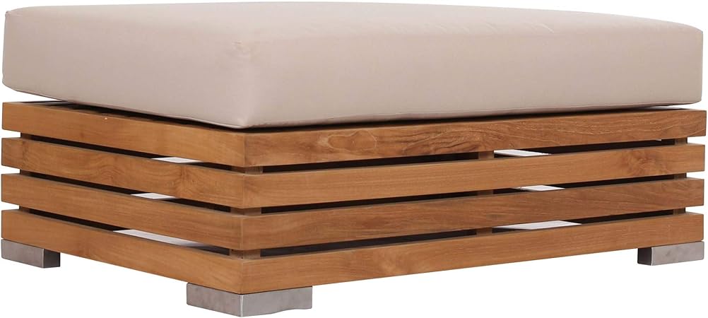 Amazon.de: Teako Design Ottomane Picardie Teakholz massiv wetterfest
