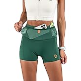 FlipBelt Women’s Air Compression Shorts – Lightweight, Moisture-Wicking with Built-in Phone Pocket – USA Small Business