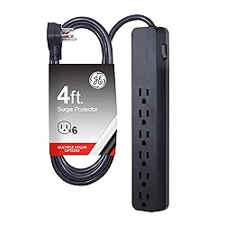 GE Pro 6-Outlet Surge Protector, 4 Ft Extension