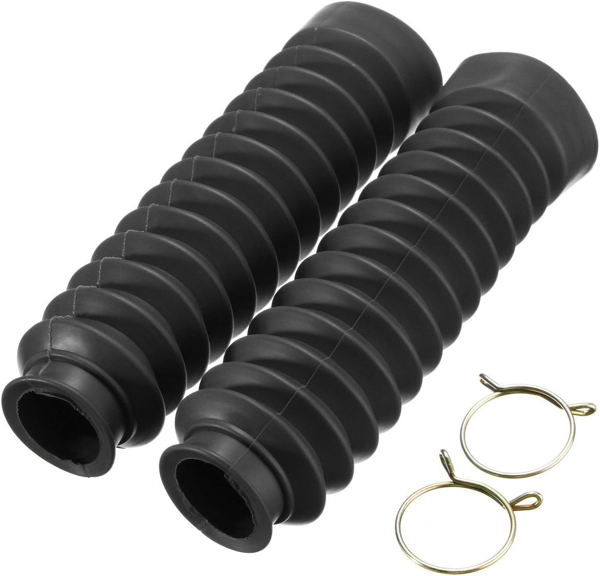 Alamor Pair Motorcycle Rubber Front compatible with k Cover Protector Gaiters Boot Gaitor 4 Colors-Black