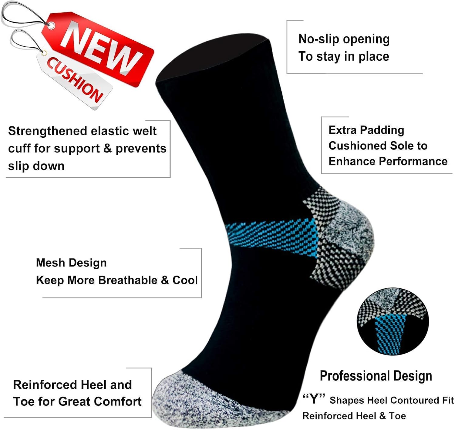 Compression Socks Plantar Fasciitis for Women Men (4/7 Pairs), 8-15 mmhg Athletic Sock Arch Support Flight Travel Nurses : Clothing