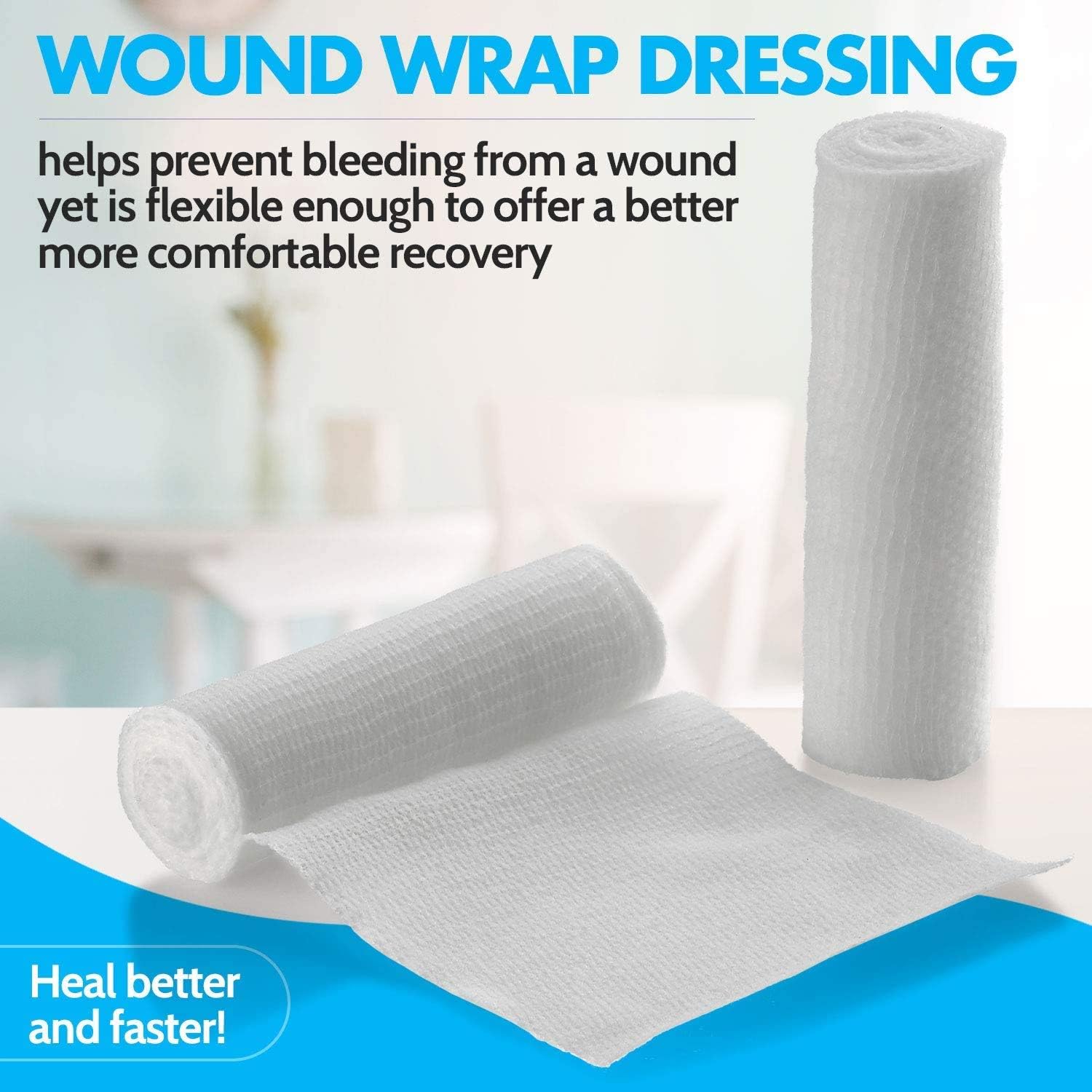 Gauze Bandage Rolls, 4 Yards Per Roll of Gauze Bandage and Stretch Wrapping for Dressing All Types of Wounds and Kit by MEDca - Image 5