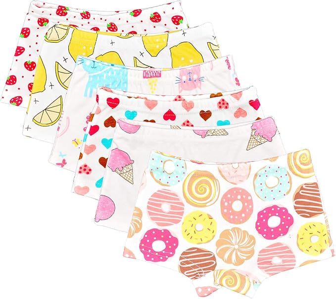 VeaRin Toddler Underwear Girls Boyshort Panties Cotton 6