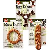 SPOT by Ethical Products - Bambone Braided Stick, Ring, Triple Chew Toy, Hickory and Bison Flavored Dog Toys Holiday Shopping