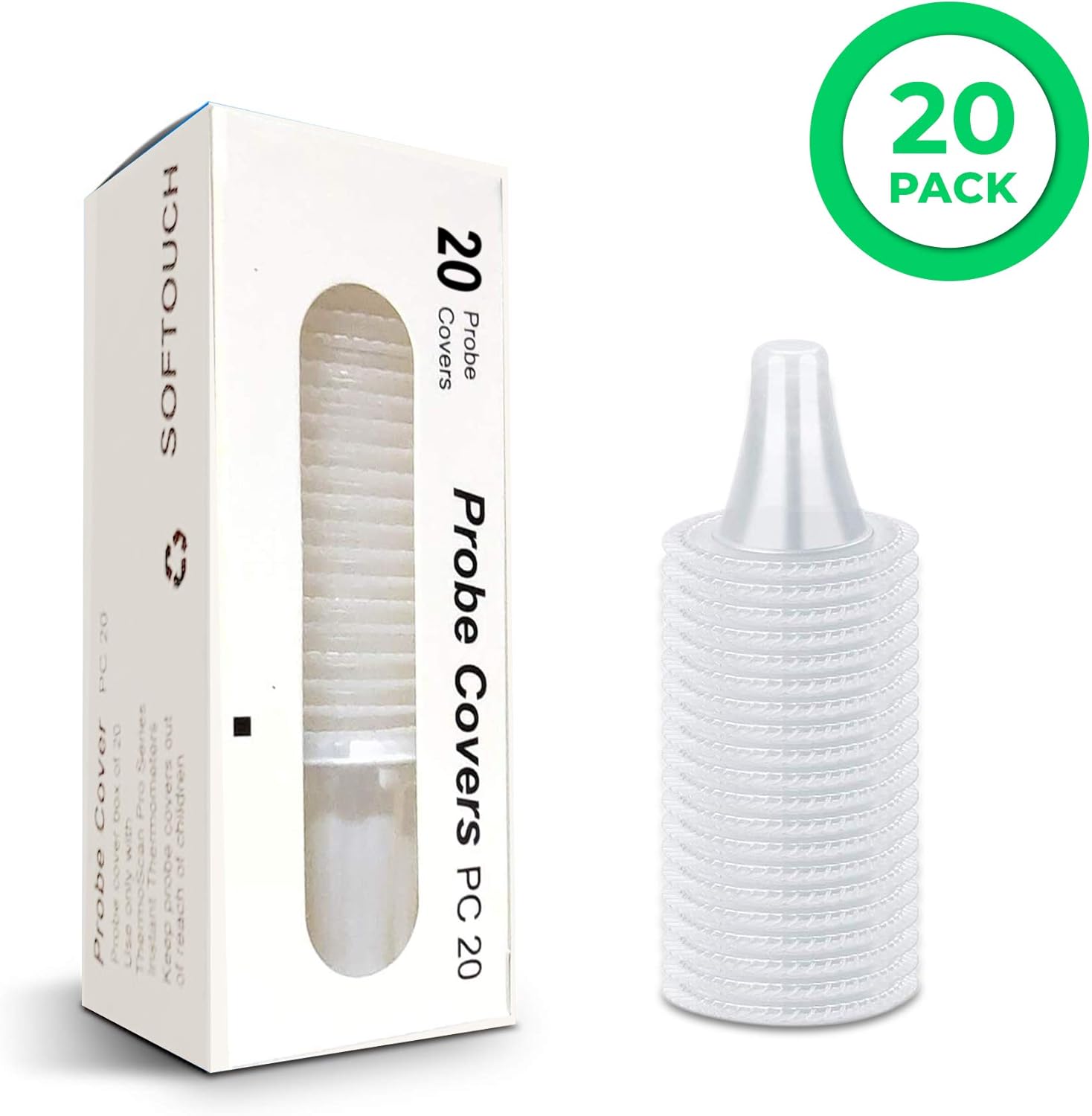 AcornSolution 20Pcs Ear Thermometer Probe Covers,Refill Caps