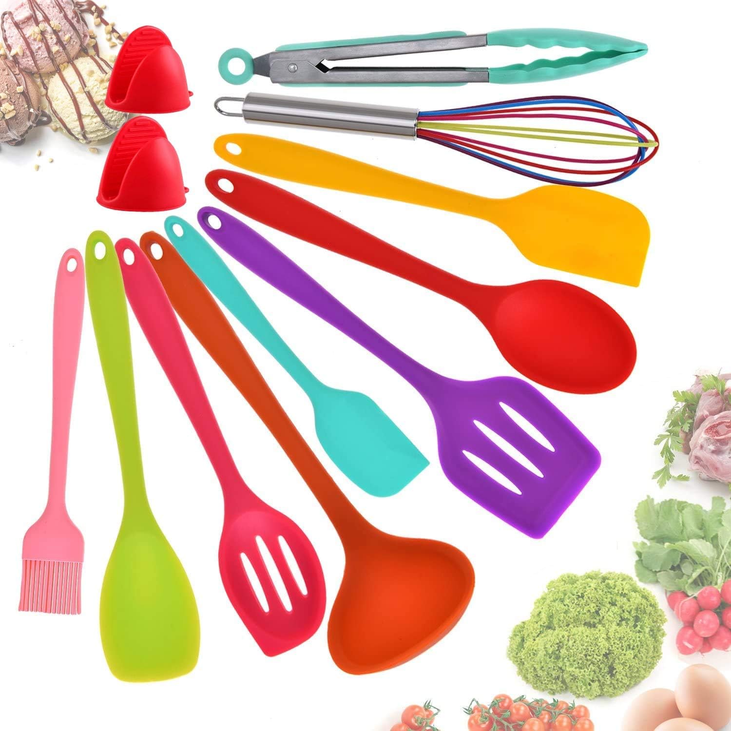 Utensili da Cucina Silicone 12 Pezzi Resistente al Calore Premium casa