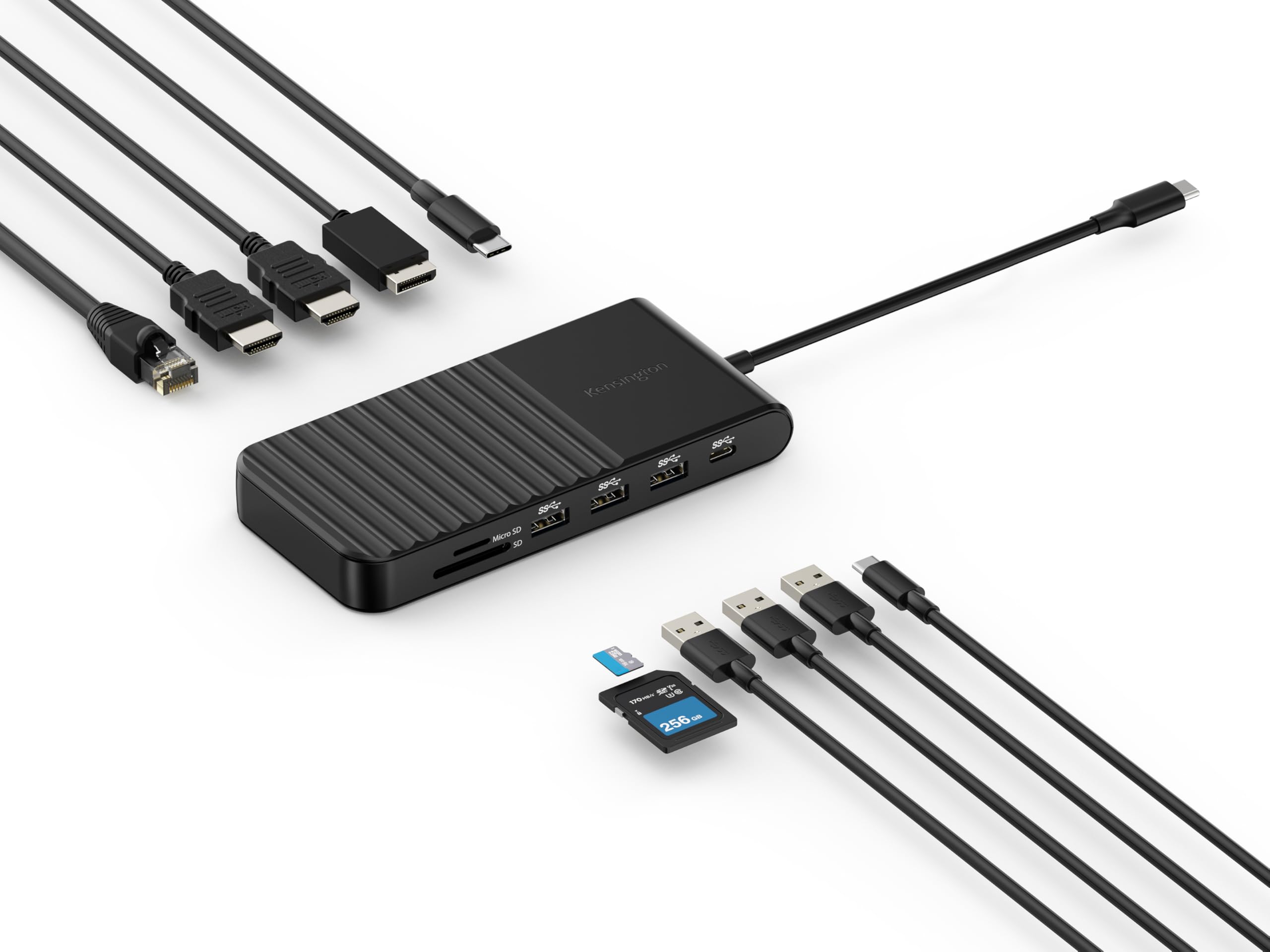 Photo 1 of Kensington UH1510P USB C Hub 11-in-1 Triple Display with 2 HDMI 1 DP++, 85W Power Charging, Ethernet, SD/MicroSD Card Slots, 3xUSB-A, 2xUSB-C, USB C Dongle for Dell/HP/Lenovo/ThinkPad (K34040WW)