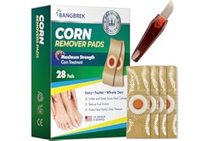 BANGBREK Corn Remover, Corn Removers for Feet Extra Strength, Maximum Strength Corn Removers for Toes, Traditional Ingredients to Removes Corns Fast, All-Day Pain Relief, 28 Pads, Brown and Pink