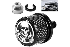 LYEHIP Stainless Knurled Fender Seat Bolts Screw and Nut Kit 1/4"-20, Motorcycle Seat Bolt Compatible with Harley Davidson Touring Sportster Softail Dyna CVO Fatbob Street Glide 1996-2025 (Black)