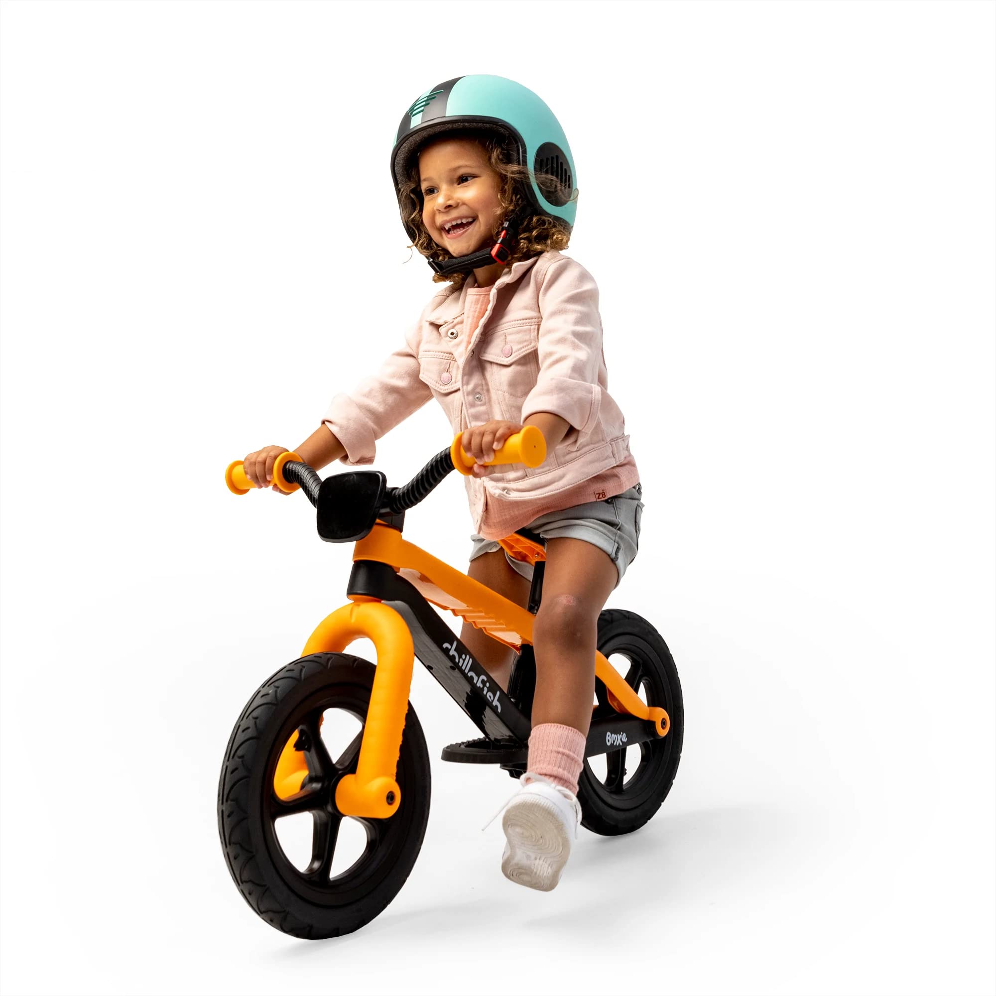Chillafish Bmxie² Lightweight Balance Bike with Integrated Footrest and Footbrake for Kids Ages 2 to 5 Years, 12-inch Airless Rubberskin Tires, Adjustable Seat Without Tools, Lime
