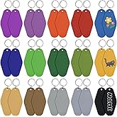 LOTMER 20/30/40/80 PCS Hotel Keychain Blank with Key Rings, 60 Colors Motel Key Chains for DIY Keychains