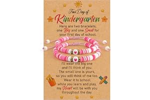 Kzikbxh Back to School Mother Daughter Bracelets Kindergarten Daycare 1st Grade 2nd Grade School Gifts First Day of Preschool