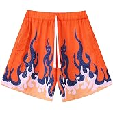 DIOTSR Mens Flame Graphic Basketball Shorts Cool Retro Running Athletic Shorts Drawstring Waist Casual Track Shorts