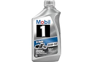 Mobil 1 96936 20W-50 V-Twin Synthetic Motocycle Motor Oil - 1 Quart (Pack of 6)