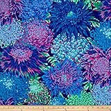 Kaffe Fassett Collective Japanese Chrysanthemum Blue Fabric By The Yard