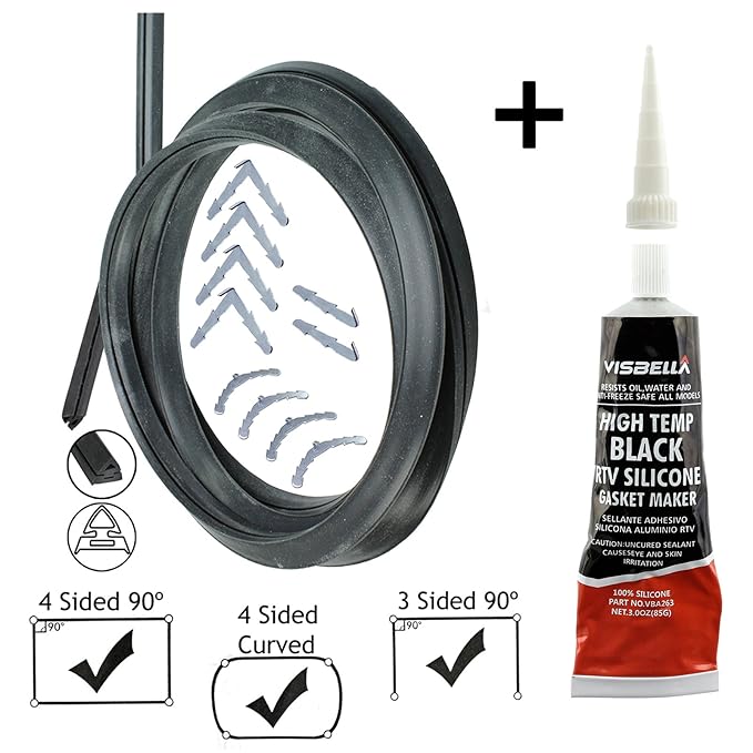 Spares2go Universal 3 & 4 Sided Silicone Oven Cooker Door Seal Kit
