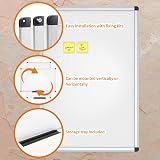 VIZ-PRO Magnetic Whiteboard 120 x 90 cm 2 Pack with Tray Silver Frame view 6