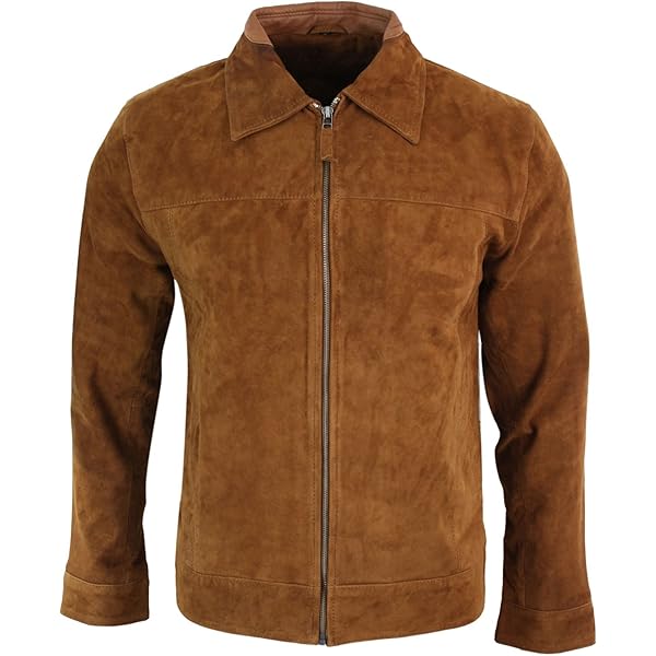 Men's 70'S Bomber Real Suede Leather Jacket Street Inspired