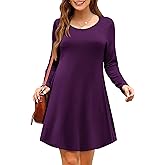 MOLERANI Women's Long Sleeve Casual Swing Simple T-Shirt Loose Dress