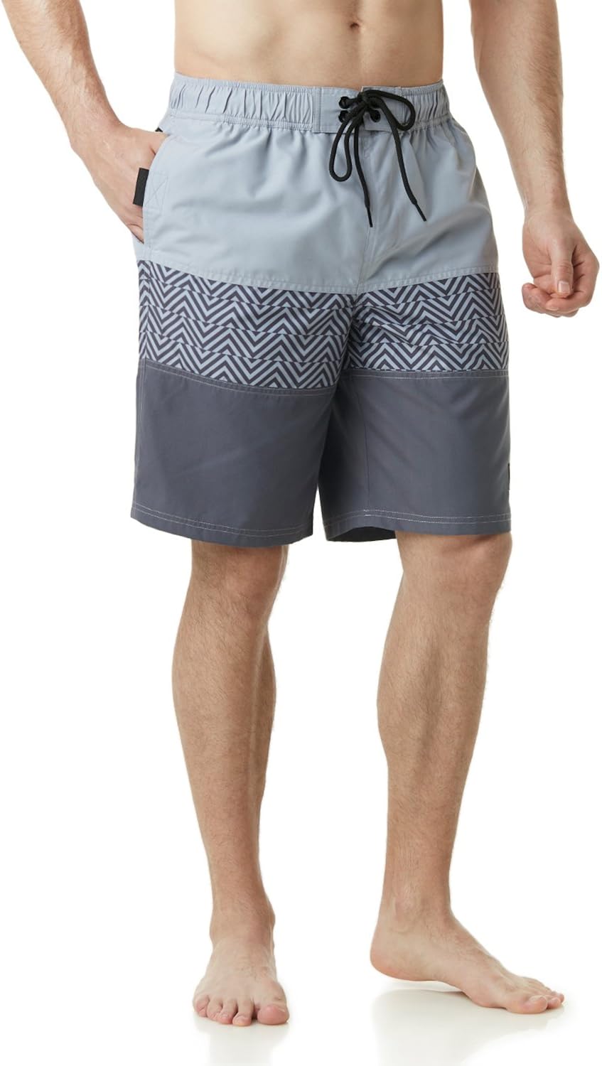 TSLA Men's 11 Inches Swim Trunks, Quick Dry Beach Board Shorts, Bathing Suits with Inner Mesh Lining and Pockets: Clothing