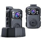 BOBLOV B4K5 4K Body Camera, 3400mAh IP68 Waterproof GPS Police 128GB Body Cams for 11Hrs(1080P Only) Video Record, Provide Charging Dock, Night Vision Video Camcorder for Personal, Guard Civilians