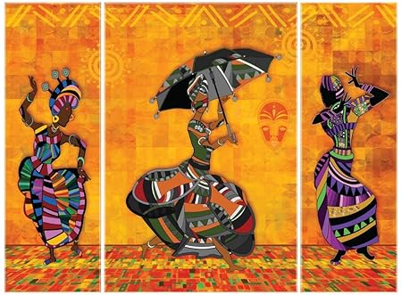 SAF 6MM Modern Art Set of 3 Panel Digital Reprint 12 inch x 18 inch Painting (SAJM7704) SANFJM7704