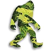 DHDM Designs Bigfoot Sasquatch Laminated Vinyl Decal Sticker | 5.5-Inch by 4-Inch | Custom Green Growing Overlay Sticker Series | Sasquatch Hunter Window Accesories | PD3202