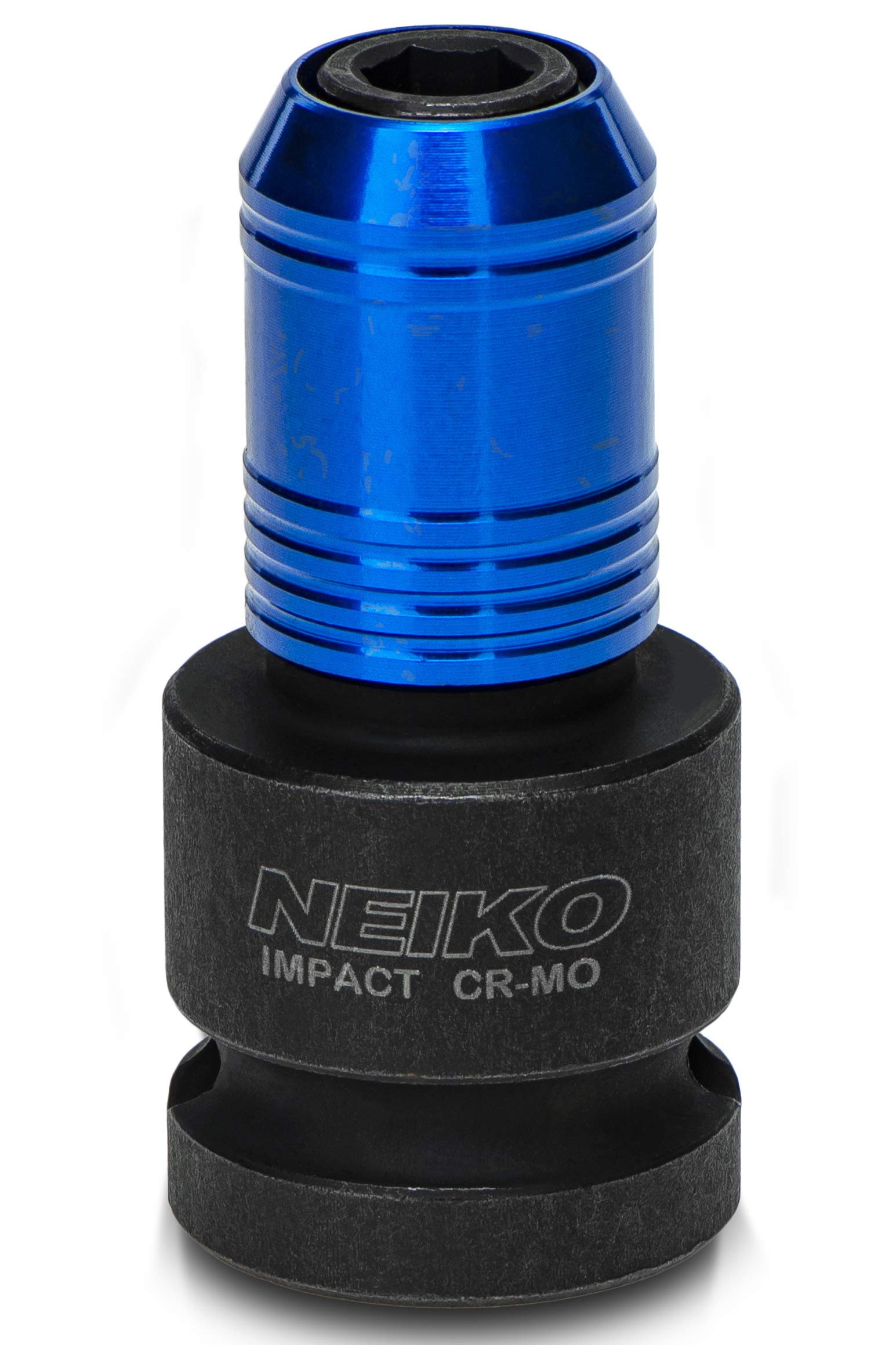 Neiko 30275A Impact Wrench Adapter for Ratchet-Wrench Drivers, 1/2-Inch-Drive Female to 1/4-Inch Hex Converter, Quick-Change Chuck, CrMo Steel