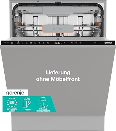 Gorenje GV16B Vollintegrierbar Geschirrspüler/60 cm/8 Programme/16 Maßgedecke/Europäische Qualität/Total AquaStop/TotalDry/Intensive Reinigungszone/BottleWash/FlexUse/Einbaumaße(BxHxT): 60× 82×55,5 cm