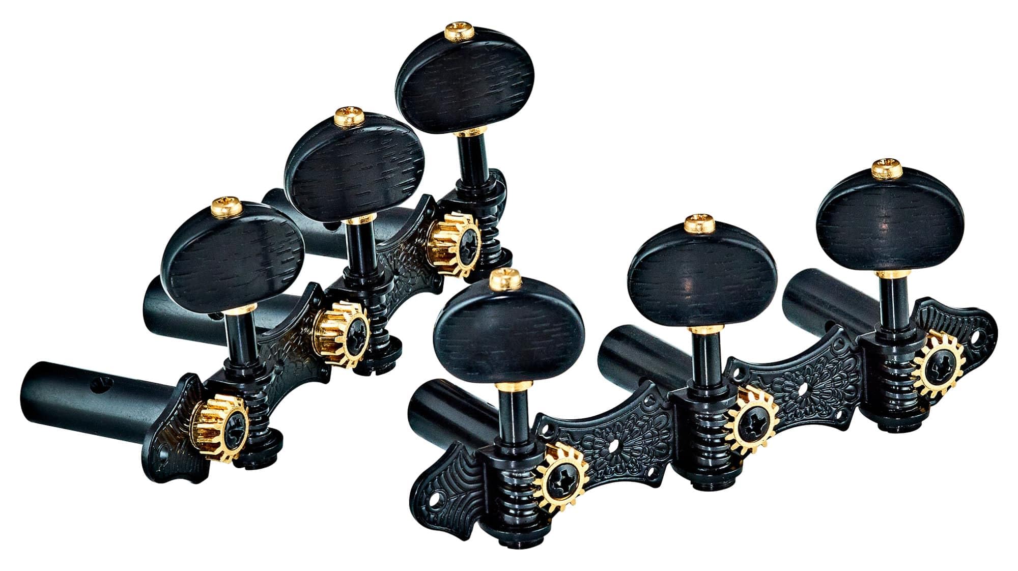 ORTEGA classic tuning machines set OTMDLX-BKBK black hw/black tubes deluxe