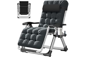 ABORON Zero Gravity Chair,Premium Outdoor Lawn Folding Lounge Chairs,Sturdy Adjustable Reclining Patio Chairs with Removable Cushion,Headrest & Tray