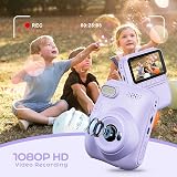 GREENKINDER Kids Camera Instant Print 3.0'' Screen 32GB Card 3 Rolls Purple view 5