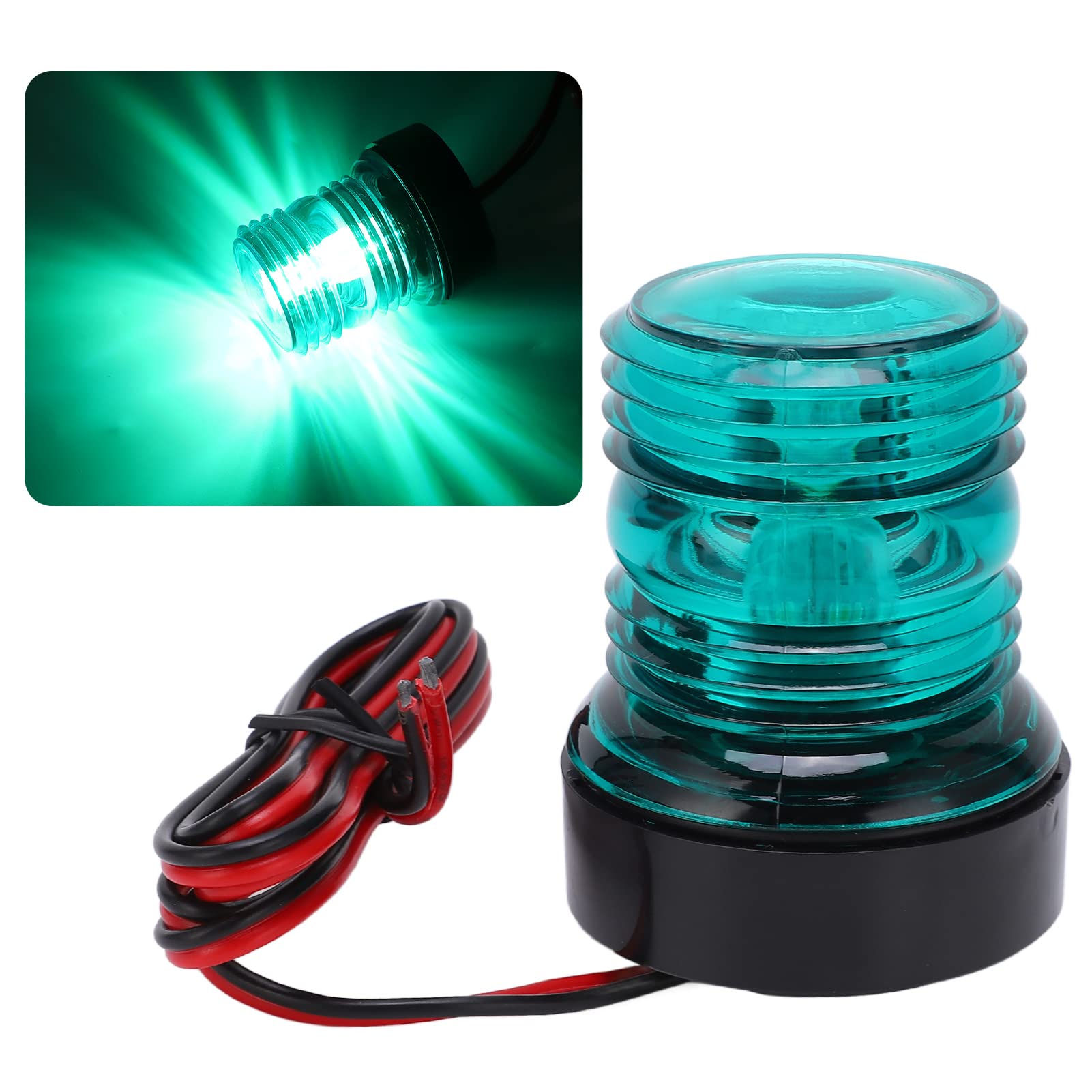 Fyearfly Boat Navigation Light, 12V?24V LED Boat Lights Bow and Stern Light Green Boat Anchor Light Marine Navigation Lights 360° All Round Signal Lights for Boat and Yacht