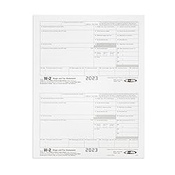 W2 Forms 2023, 4 Part Tax Forms, 25 Employee Kit of